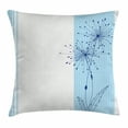 thumbnail image 1 of Striped Decor Throw Pillow Cushion Cover, Vertical Long Lines with a Single Flower Figure Simplistic Illustration Image, Decorative Square Accent Pillow Case, 24 X 24 Inches, Light Blue, by Ambesonne, 1 of 2
