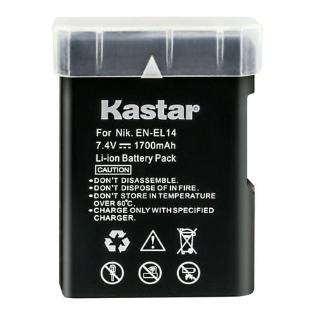 Kastar 1-Pack EN-EL14 Battery Replacement for Nikon EN-EL14a, EN-EL14b, EN-EL14c, EN-EL14, Nikon 27126 Battery, Nikon MH-24a, MH-24 Charger