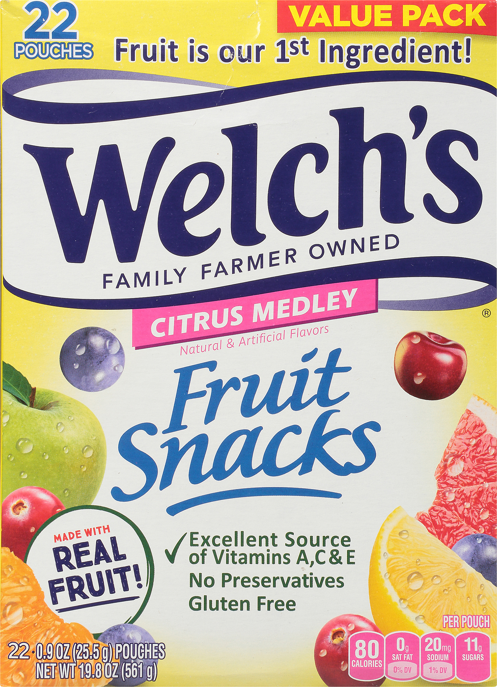 Welch's Value Pack Citrus Medley Fruit Snacks 22 ea
