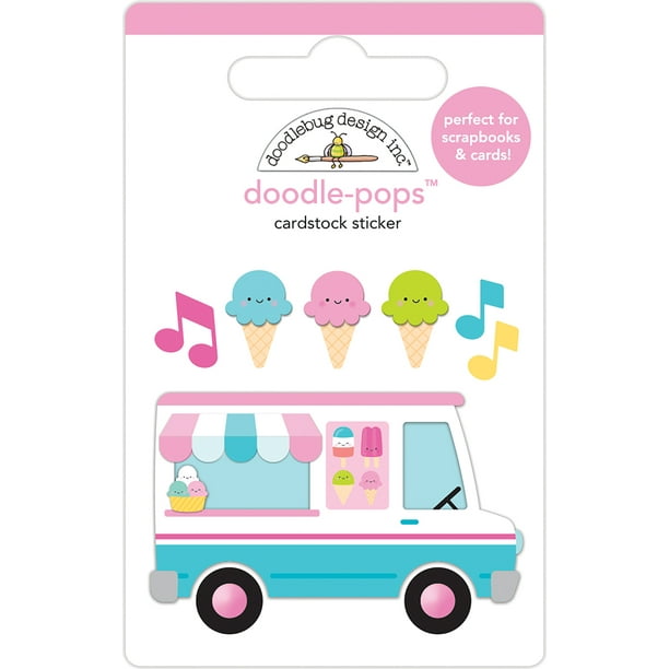 Doodlebug Doodle-Pops 3D Stickers-Glace Crème Camion
