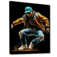 thumbnail image 2 of Designart "Evolution of Urban Rhythms Breakdance I" Fashion Framed Wall Art - Modern Blue Dance Bedroom Framed Canvas Wall Art, 2 of 6