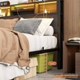 thumbnail image 4 of Full Size Bed Frame with Storage Headboard & USB Charging Station, Metal Platform Bed with Built-In Bookshelf, Underbed Storage Space, Noise-Free Design, Quick Assembly, No Box Spring Required, Black, 4 of 8