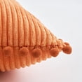 thumbnail image 2 of Fall Throw Pillow Covers with Pom-poms, Corduroy Square Solid Cushion Cases Soft Decorative Pillowcases for Couch Sofa Bedroom, 18x18 inch Orange, 2 of 5