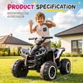 thumbnail image 7 of Kerry Yoo AT2 12V ATV Ride on, Electric Car for Kids, 4 Wheels Ride on toys,  Ages 3+, Remote Control, LED Lights, Music- Black, 7 of 7