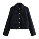 thumbnail image 1 of UNIZERA 2023 Autumn/Winter New Product Women's New Fashion Casual Gold Buckle Soft Polo Jacket Coat, 1 of 3