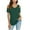Army Green, variant on Fesfesfes Womens T Shirts Women's Fashion Casual Solid V-Neck Short Sleeve Loose T-Shirt Pullover Tops Women Shirt L(US:8)
