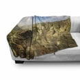 thumbnail image 3 of Nature Soft Flannel Fleece Throw Blanket, Wonders of the World National Park Rock Formation Czech Image, Cozy Plush for Indoor and Outdoor Use, 60" x 80", Olive Green Sky Blue, by Ambesonne, 3 of 6