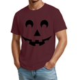 thumbnail image 3 of AHMOMEI Halloween Shirt Mens Jack-O'-Face Printed Pumpkin Shirt Men Vintage Funny Spooky Season Crew Neck Short Sleeve Mens T-Shirts Graphic Tees Wine XL, 3 of 4