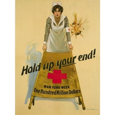 World War I Propaganda Posters. Advertisement For War Funding. Text Reads 'Hold Up Your End' History