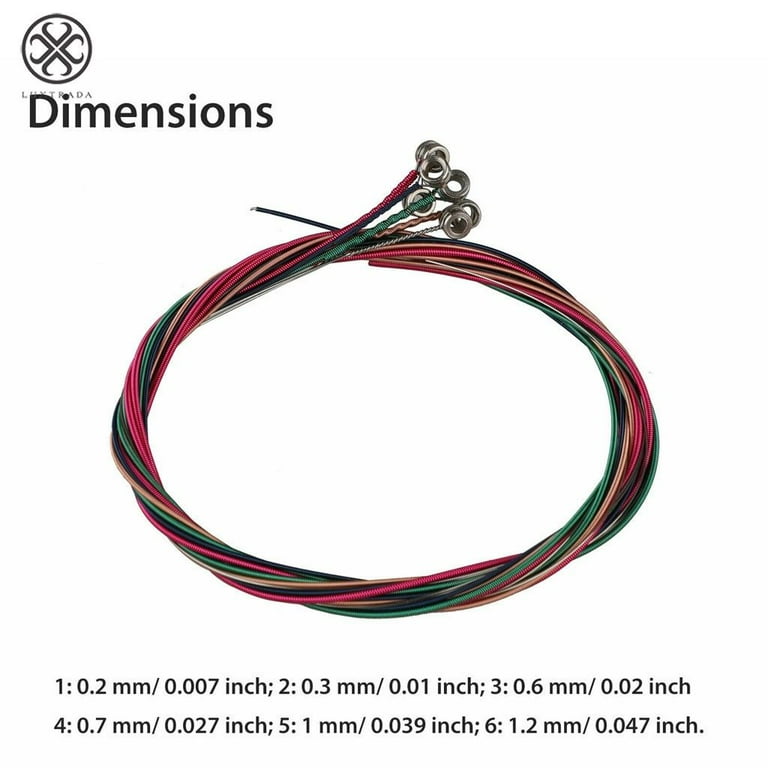 Luxtrada 6pcs/Set Rainbow Colors Colorful Acoustic Guitar