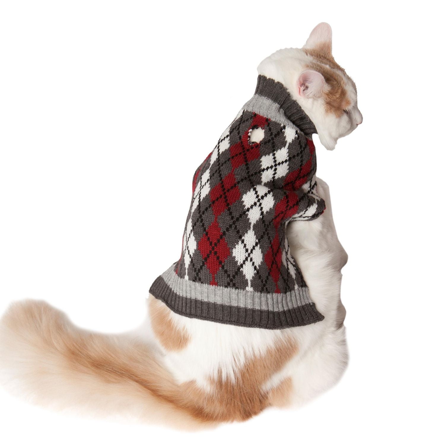 Holiday Time Pull pour chien rhubarbe Argyle