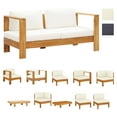 thumbnail image 2 of vidaXL Wooden Sofa Cream White Acacia Wood Compact Indoor/Outdoor Durable Lightweight, 2 of 6