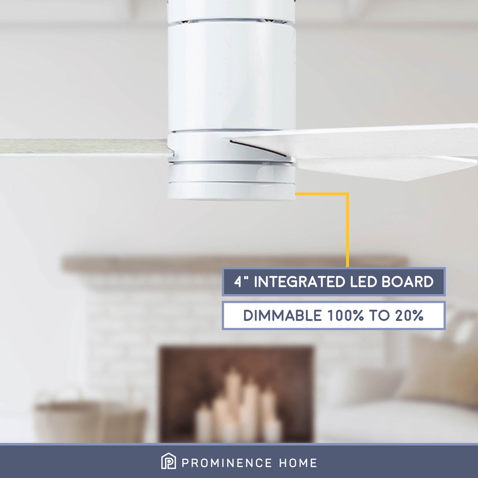 Prominence Home 52" Espy Bright White Remote Control Ceiling Fan, 3 Blades