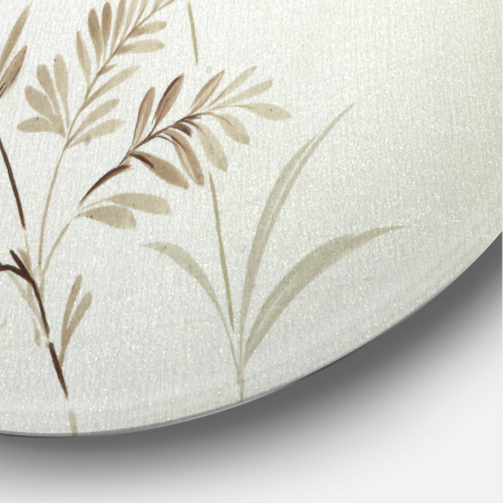 Designart 'Abstract Retro Drawing of Flowers III' Vintage Circle Metal Wall Art 36x36 - Disc of 36