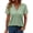 Green women v neck t shirt a1, variant on Women V Neck T-Shirt Short Sleeve Casual Basic Tee Summer Vacation Holiday Fashion Top, Watermelon Red 2XL