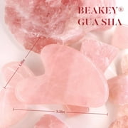 BEAKEY Jade Roller & Gua Sha، أسطوانة الوجه المصنوعة من اليشم الطبيعي، أجهزة العناية ببشرة الوجه، وردي