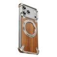 thumbnail image 1 of Case For IPhone 17 Pro Max/17 Pro, Metal Shell With Supports Wireless Microfiber Lining Anti-Scratch Charging Ring Kickstand Cover, 1 of 7