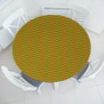 thumbnail image 3 of Ambesonne Rasta Fitted Round Tablecloth, Ethiopian Wavy Stripes, 56"- 60" Diameter, Marigold Green and Red, 3 of 5