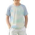 thumbnail image 1 of Toddler Rash Guard Boys' Quick Dry Short Sleeve Shirts Crew Neck Rash Guard Swim Tops Sun Protection Summer Tees, 1 of 8