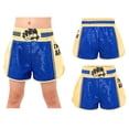 thumbnail image 4 of Mufeng Kids Boys Boxer Kickboxing Muay Thai Shorts Carnival Outfit Fancy Dress Party Music Festival Blue Gold 12, 4 of 5