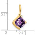 thumbnail image 3 of 14K Yellow Gold Cushion Amethyst And Diamond Pendant (Width 10.4) (Length 17.9) - Jbsp, 3 of 5
