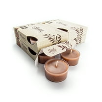 Chocolate Fudge Brownie Tealight Candles Bulk Pack - 24 Brown Premium Scented Tea Lights - Natural Oils - Shortie's Candle Company