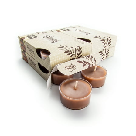 Chocolate Fudge Brownie Tealight Candles Bulk Pack - 24 Brown Premium Scented Tea Lights - Natural Oils - Shortie's Candle Company