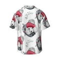 thumbnail image 2 of Xecao offers the Cute Poodle Dog for Men's Casual Short-sleeved Shirt, a button-up collared shirt with a pocket, perfect for beach vacations and yacht travel in the Large size., 2 of 7