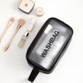 thumbnail image 4 of Bolsa de maquillaje transparente, bolsa de lavado portátil impermeable para viajes, bolsa de almacenamiento de natación portátil de gran capacidad para mujeres, 4 of 5