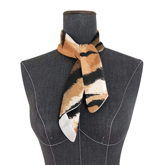 Square Scarf 24x24 Inch Black Animal Print Silky Satin Sun Protection Neck Scarf for Women Multi-Purpose Head Wrap Bandana for Hair Bag Decoration