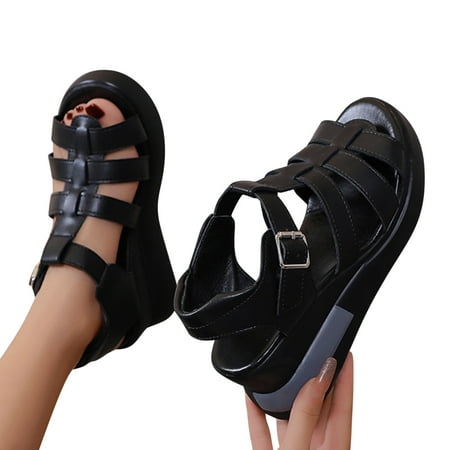 

christmas womenâs summer platform wedge heel sandals comfortable leather sandals peep toe wedges