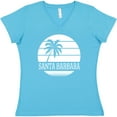 thumbnail image 3 of Inktastic Santa Barbara California Palm Tree Women's V-Neck T-Shirt, 3 of 5