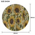 thumbnail image 6 of Yellow Green Leaf Sunflower Pattern Round Tablecloth 60"x60",Wrinkle Wipeable Table Cloth for Kitchen Dining Room Picnic Patio Party, 6 of 6