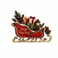 thumbnail image 2 of Christmas Sleigh Door Frame Corner Decor, Winter Holiday Door Topper with Red Scarf & Holly Design, Cute Xmas Ornament for Entryway & Holiday Home Party (Sleigh), 2 of 5