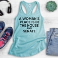 thumbnail image 2 of A Woman's Place Is In The House And Senate Tank Top, Ladies Racerback Tank Top, Feminist Political Tank, Cancun, Large, 2 of 3