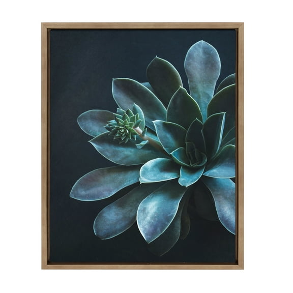 Kate and Laurel Sylvie Little One Framed Canvas Wall Art by F2Images, 18x24 Gold, Botanical Art for Wall
