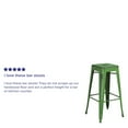 thumbnail image 4 of Flash Furniture Commercial Grade 30" High Backless Distressed Green Metal Indoor-Outdoor Barstool, 4 of 9