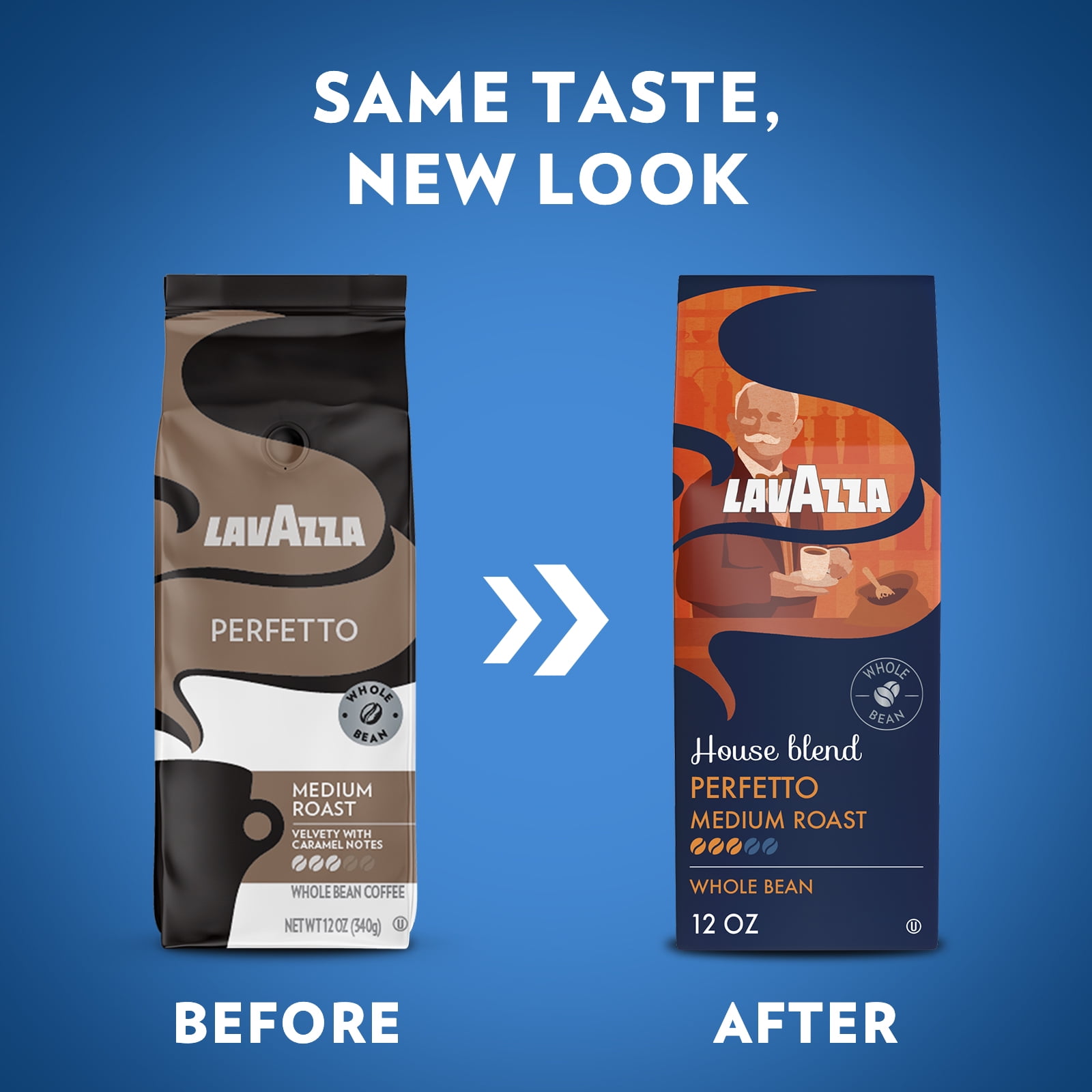 Lavazza House Blend Perfetto, Medium Roast, 100% Arabica, 12 oz Bag (Pack of 6), Whole Bean Coffee