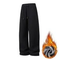 thumbnail image 2 of RongHuan Big and Tall Pants for Men Fleece Elastic Waist Wide Leg Pant Casual Drawstring Trousers Loose Vintage Sweatpants, 2 of 7