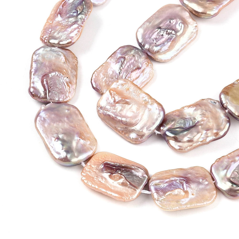 Baroque Natural Keshi Pearl Beads Strands Cultured Freshwater Pearl23~27x17~19x3.5~9.5mm Hole: 0.7mm 16.14~16.73 inch(41~42.5cm)