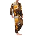 thumbnail image 2 of Fotbe Pastoral Sunflower Corgi Pijama de Hombre con Estampado de Manga Larga, Conjunto de 2 Piezas, Ropa de Dormir Suave y Cómoda con Bolsillos-Small, 2 of 7
