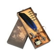 thumbnail image 1 of PENGXIANG Retro Calligraphy Feather Dip Pen Writing Ink Quill Fountain Pen Set (Blue), 1 of 1