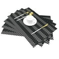 thumbnail image 2 of LNWH Black Abstract Tire Printing Pattern Placemats, 6 PCS Heat Resistant Washable PVC Table Mats, 18"x12", 2 of 6