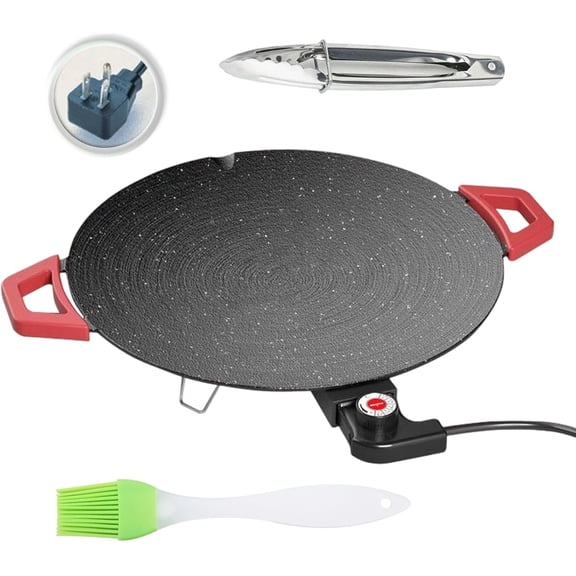 Household Indoor Electric Baking Pan, Barbecue Pan, Outdoor Grill, Sausage Roasting Pan, Frying Pan, Suitable For Grill And Baking Pan, With Handle ( 14.2 inch )