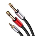 thumbnail image 2 of 2x Cable Divisor en Y de 1,8 M, Cable de Inserción TRS de 3,5 Mm a Doble TS de 6,35 Mm, 1/4 Pulg. CUTICAT cable adaptador de audio, 2 of 8