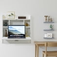 thumbnail image 2 of Wall Mount Folding Laptop Writing Computer or Makeup Desk with Storage Shelves and Drawer, 2 of 7