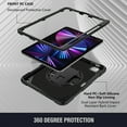 thumbnail image 2 of ELEHOLD Rugged Case for iPad Pro 11 2022/2021/2020/2018/Air4 /Air5, Dual-Layer Heavy Duty Shockproof Case with 360° Rotatable Foldable Kickstand Handstrap Crossbody Shoulder Strap Pencil Holder,Black, 2 of 6