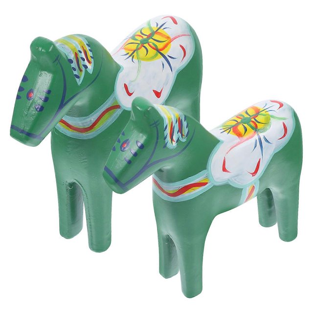 Mini Wood Horse Figurine Home Decoration For Family And Friends 23X5.5X24Cm 1 Pair