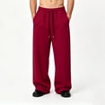 thumbnail image 4 of Guluxicc Gym Pants for Men Elastic Waist Drawstring Yoga Trousers with Pockets Wide-Leg Classic Fit Summer Athletic Pants, 4 of 6
