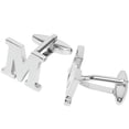 thumbnail image 3 of BodyJ4You 2PC Cufflinks Personalized Initials Letter M Men's Button Shirt Business Gift, 3 of 6